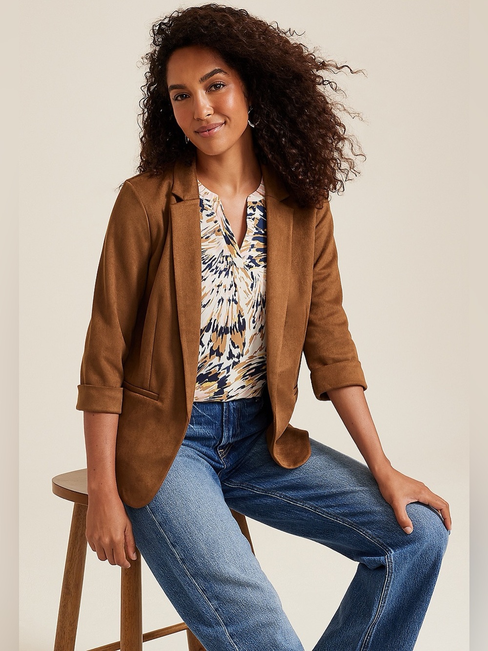 Maurice’s Brown Suede-Look Blazer - Size Medium